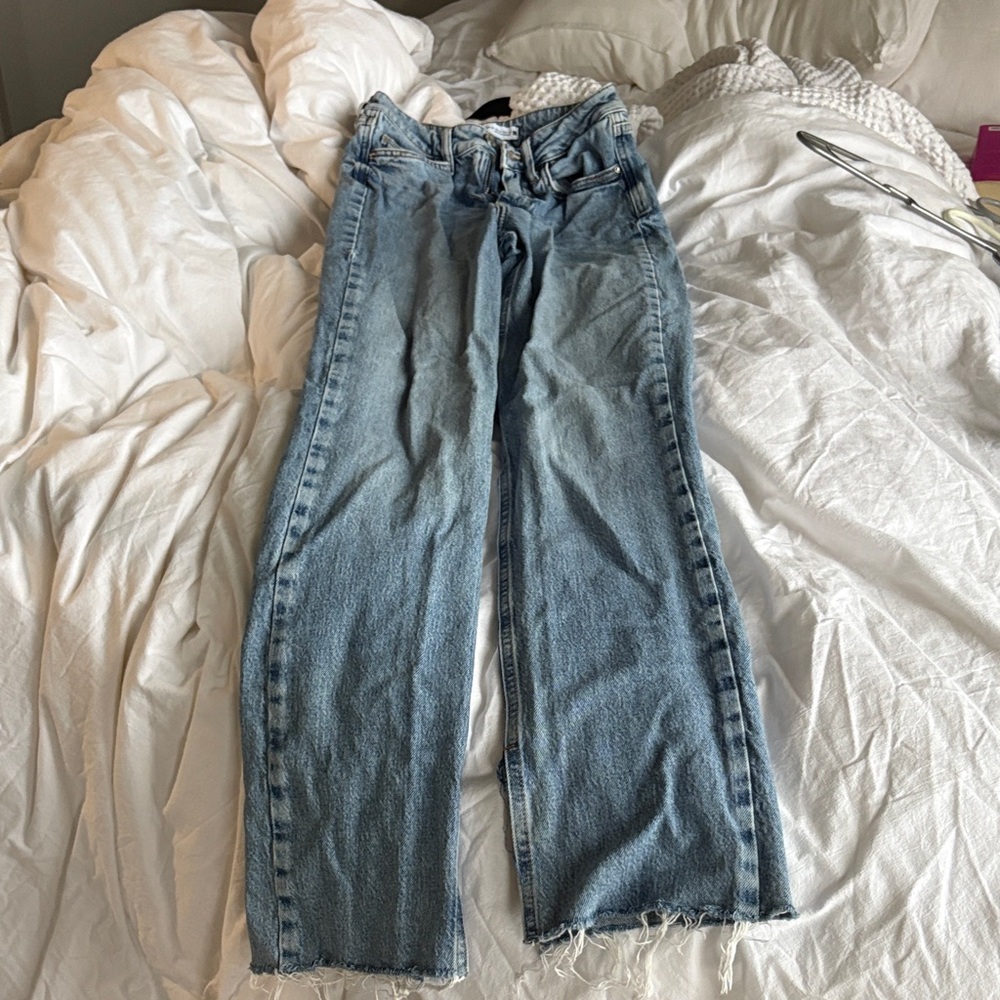 Zara Light Blue Straight Leg Jeans